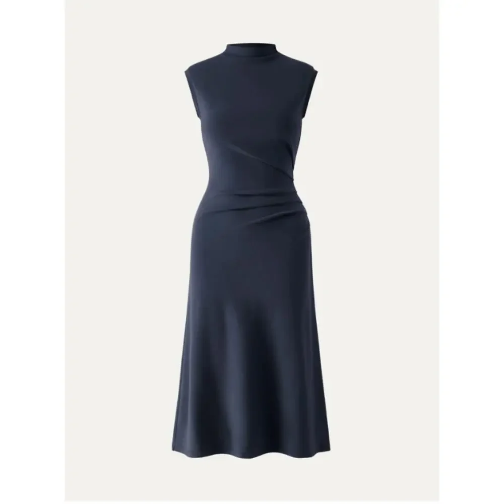 OGL Mockneck Tucks Midi Dress NWT SIZE M - Picture 1 of 3